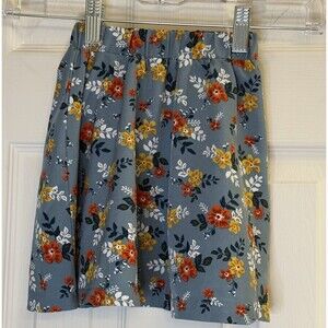 Bailey’s Blossoms Girls 5T Skirt Blue Floral Print Pleated A-Line 100% Polyester